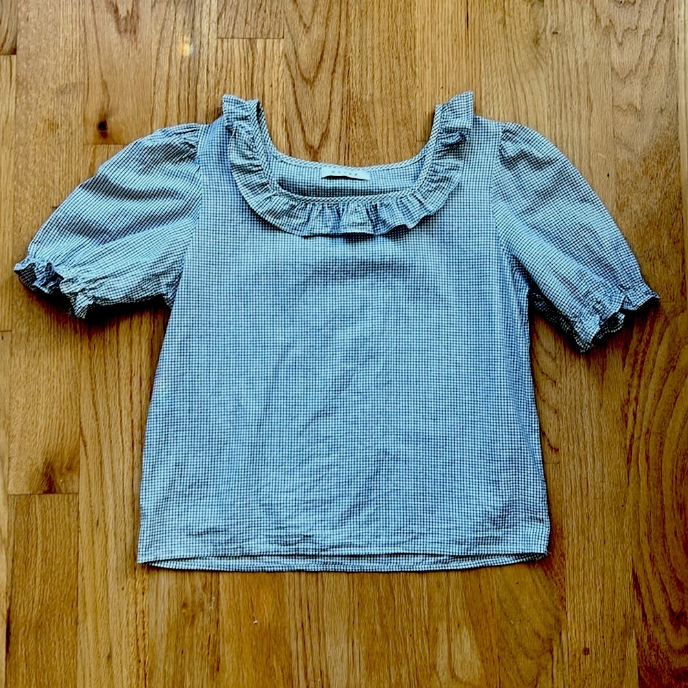 Olive Clothing Puff Sleeve Ruffle Blouse